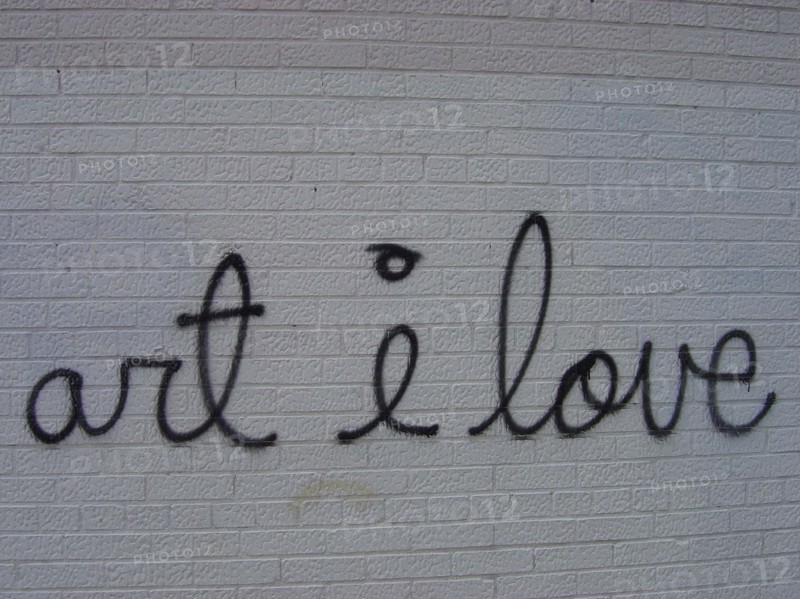 Gaffiti "art I love" sur une façade à New-York