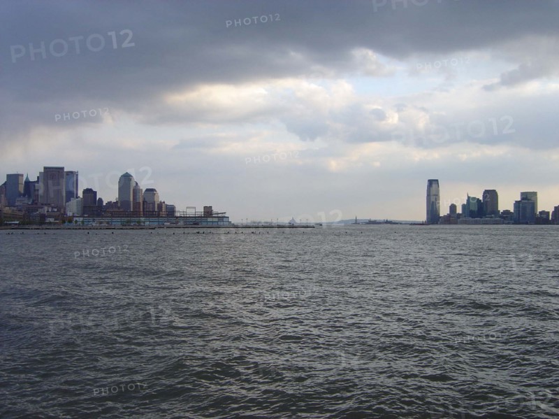 View of the banks of the Hudson River in New York
