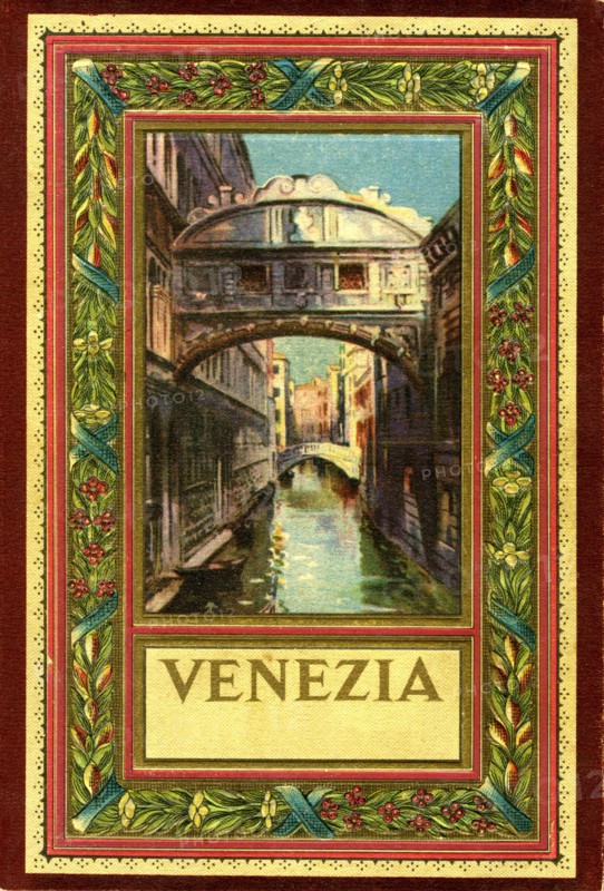 Venise Italie circa 1920 : couverture illustrée "Venezia" avec le Pont des Soupirs (Arco dei Sospiri)