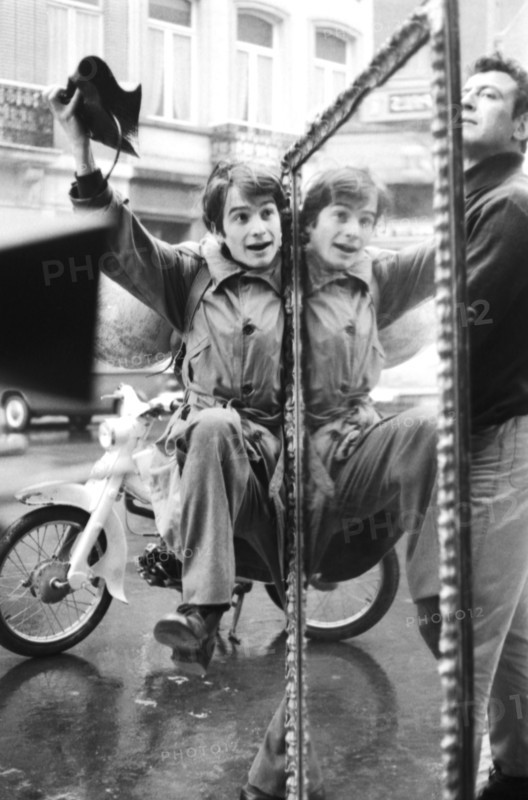 Jean-Pierre Léaud sur le tournage du film "Le Départ"