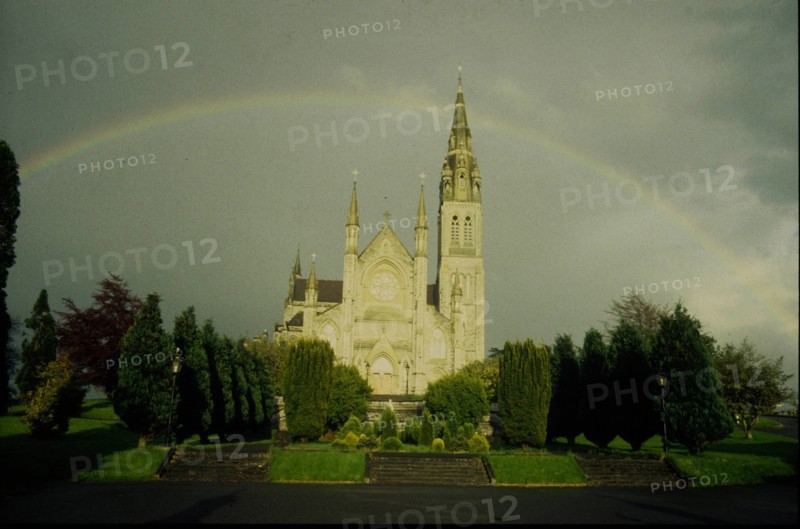 Rainbow over Monaghan cathedral