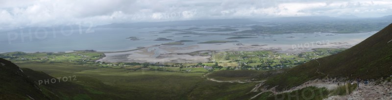 Panorama view over Clew Bay, County Mayo