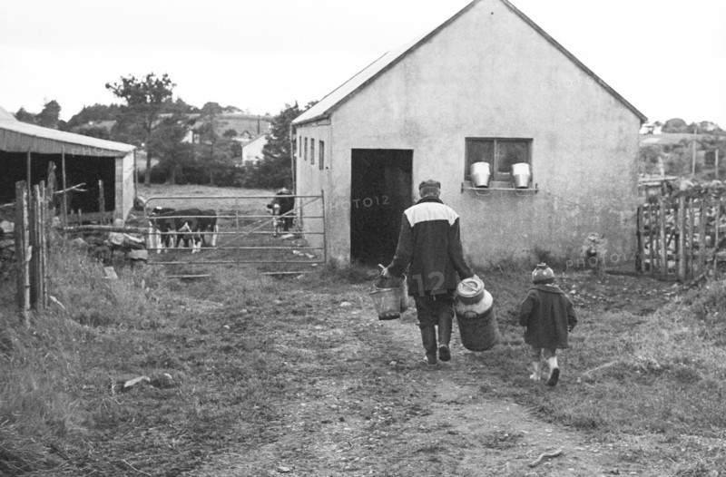Collecting milk, Cloonlara, County Mayo