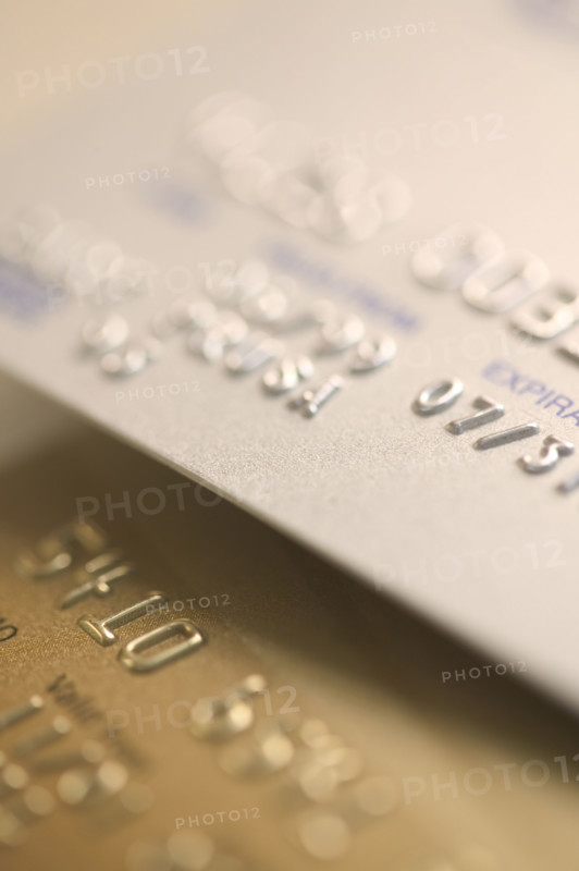 Closeup of credit cards.