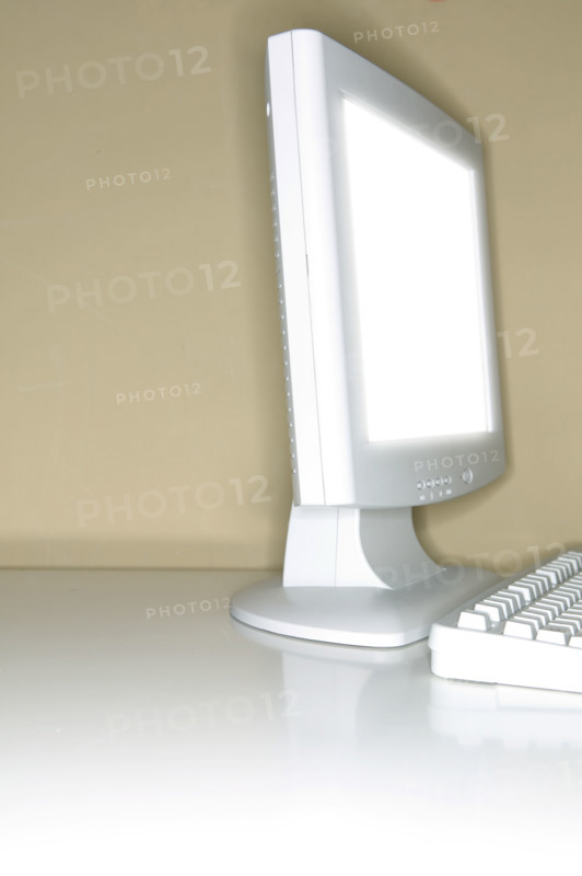 Flat panel monitor and keyboard.