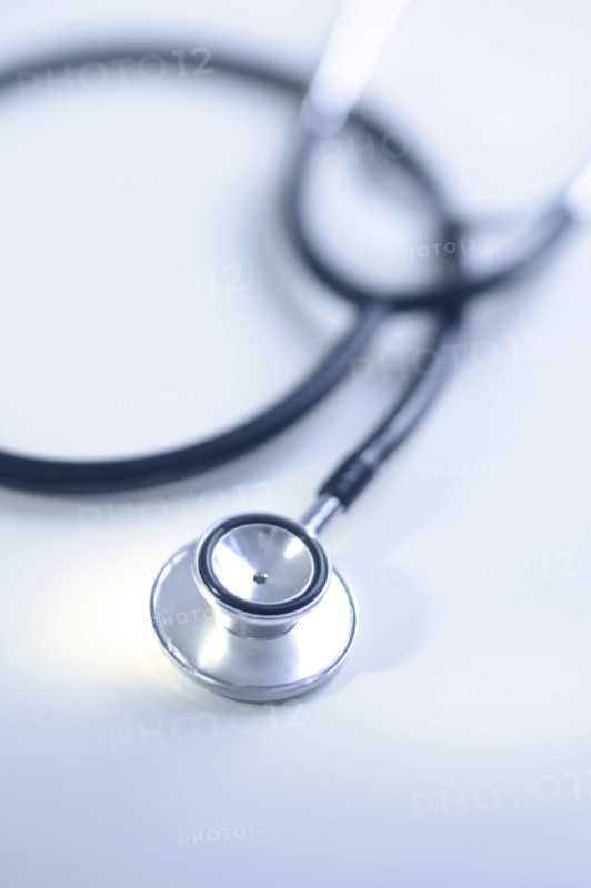 Closeup of a stethoscope.