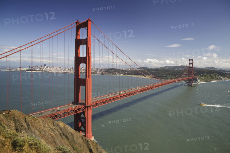 Panorama of Golden Gate Bridge San Francisco California USA.