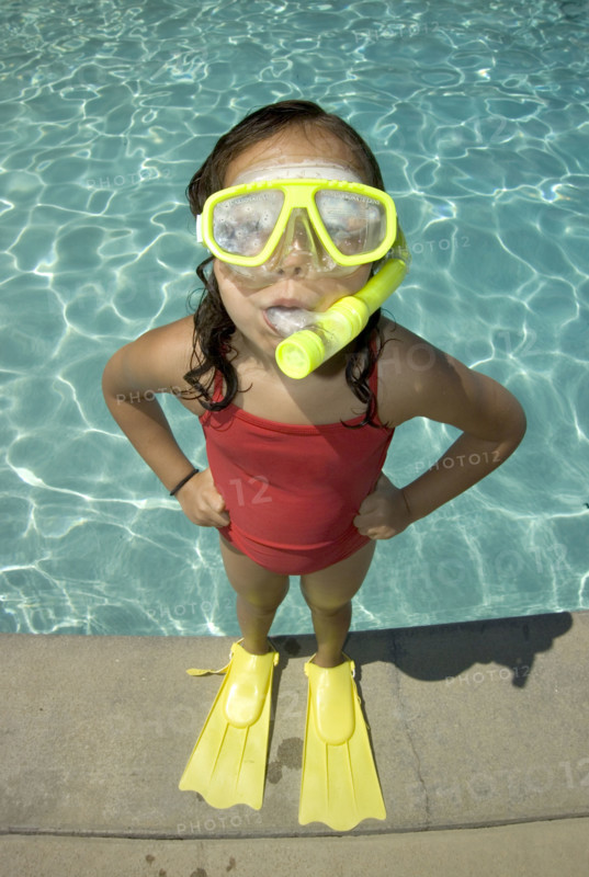 Girl ready for a swim.