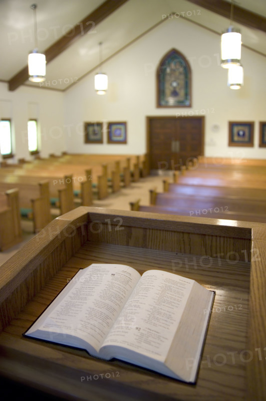 Church interior and pulpit.