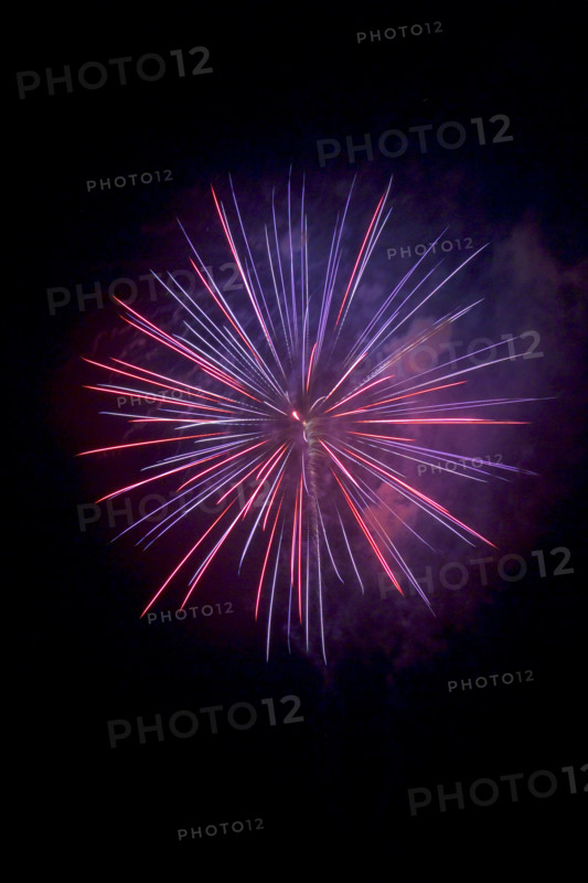 Fireworks against the night sky.