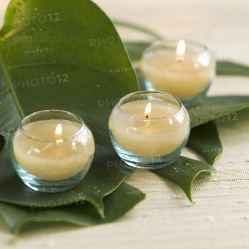 Lighted candles.