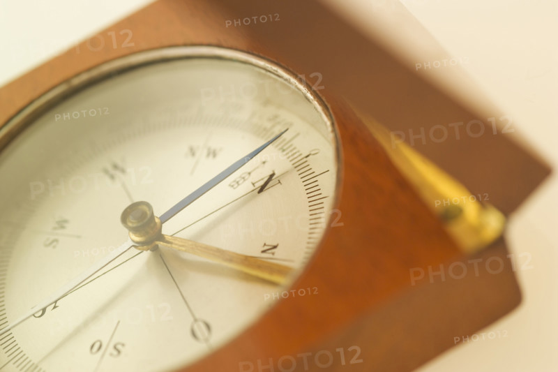 Closeup of a compass.