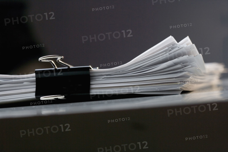 Sheaf of papers clipped together.