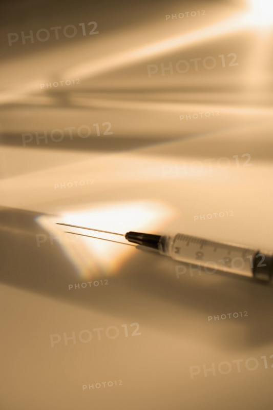 Closeup of hypodermic needle.