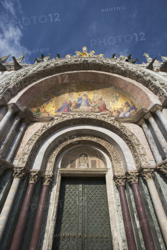 The Last Judgment Byzantine mosaic St Mark's Basilica Piazza San Marco Venice Italy.
