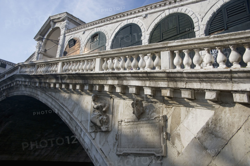 Rialto Bridge over the Grand Canal Venice Italy.