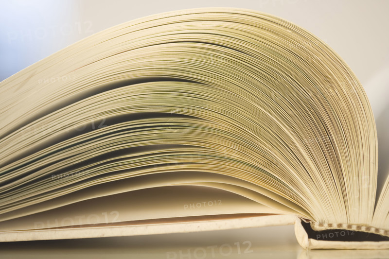Closeup of an open book.
