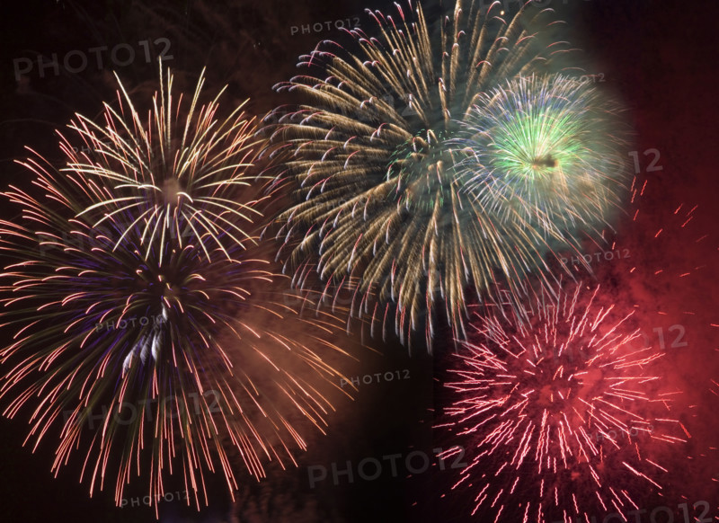 Fireworks in the night sky.
