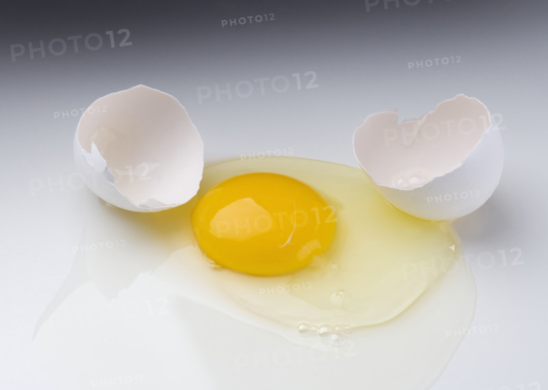 Raw egg cracked open.