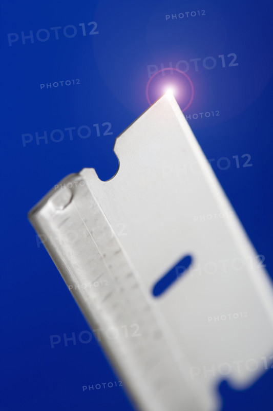 Closeup of razor blade.