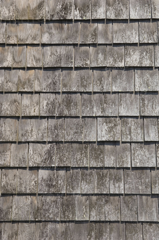 Closeup of wood shingles.