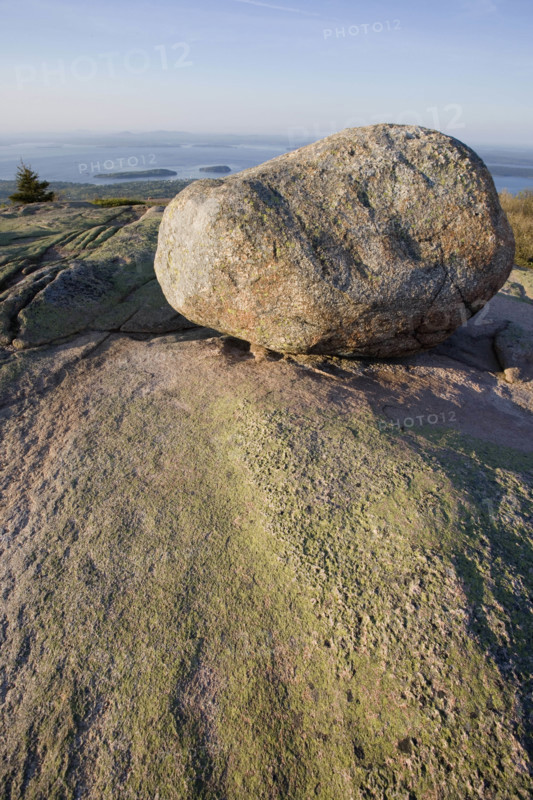 Boulder on Cadillac Mountain Acadia Maine.