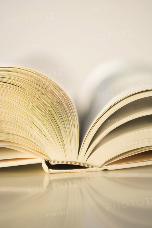 Closeup of an open book.