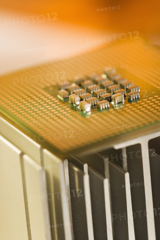 Closeup of a microchip.