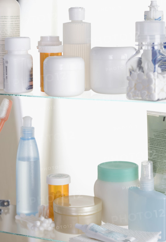 Still life of medicine cabinet.