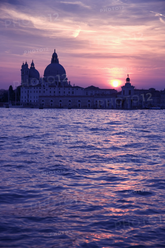 Church of Santa Maria Della Salute and the Punta della Dogana Venice Italy.