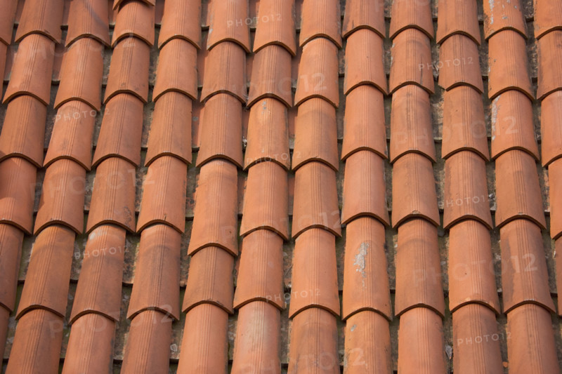 Terracotta roof tiles Italy.