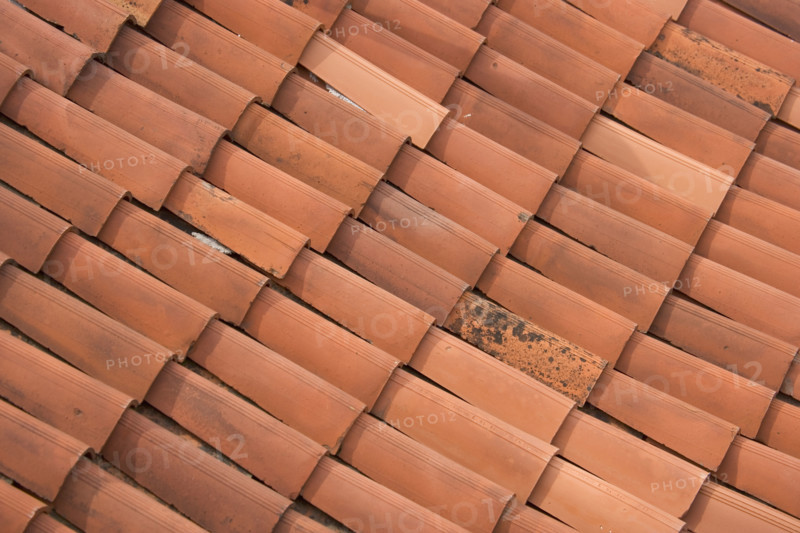 Terracotta roof tiles Italy.