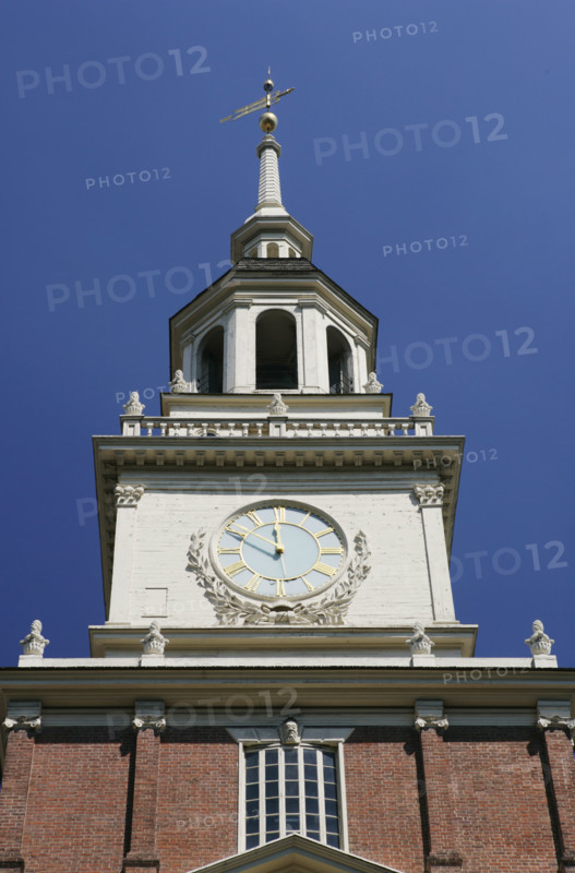 Independence Hall tower in Philadelphia PA.