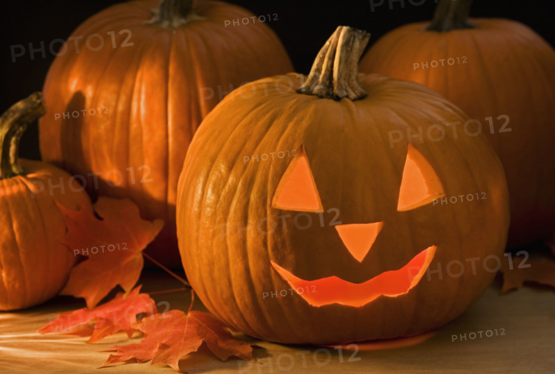 Still life of a jack o lantern.