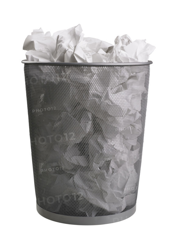 Still life of trash can.
