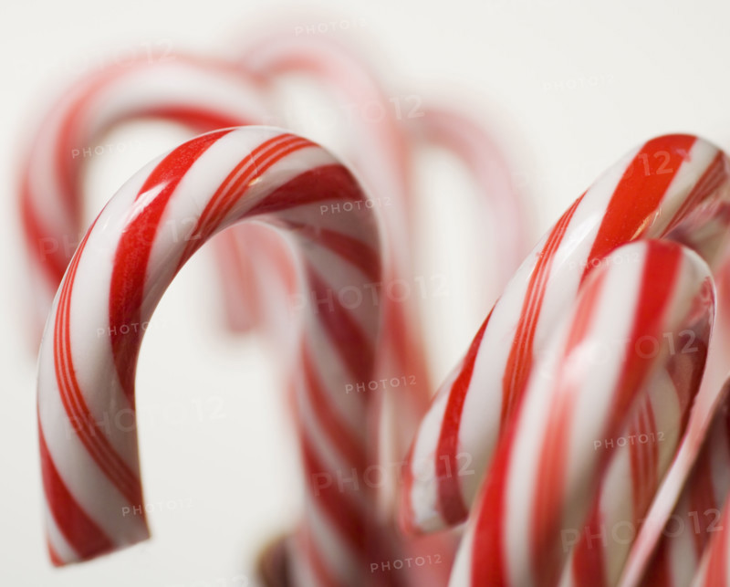 Closeup of candy canes.