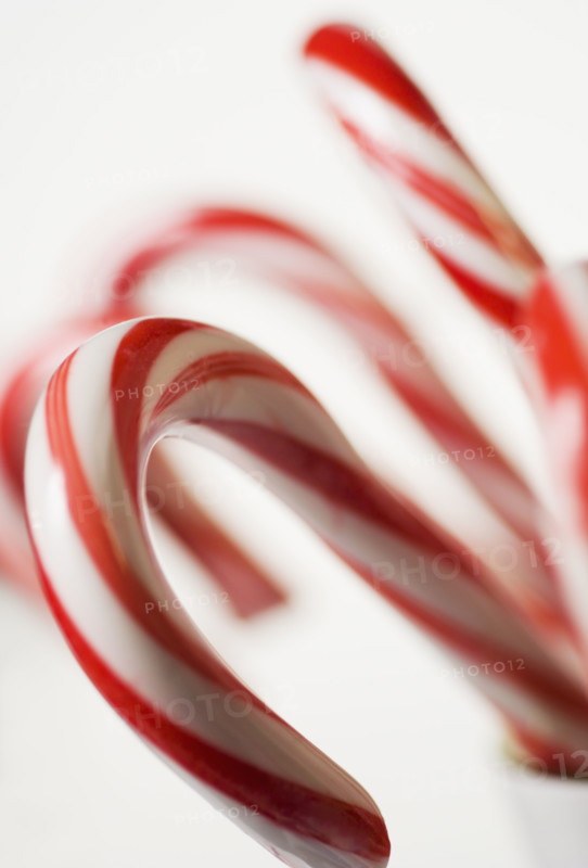 Closeup of candy canes.
