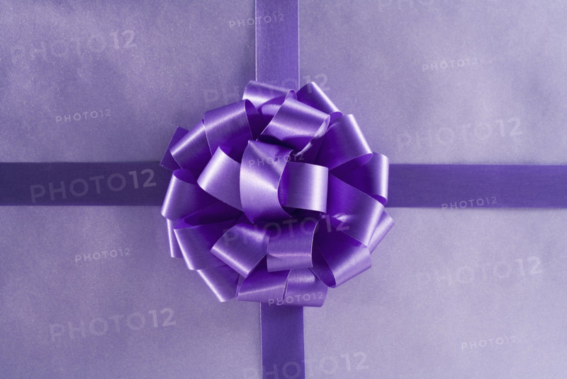 Closeup of a wrapped gift.