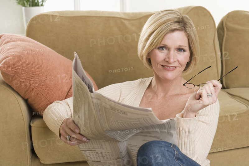 Woman relaxing at home.