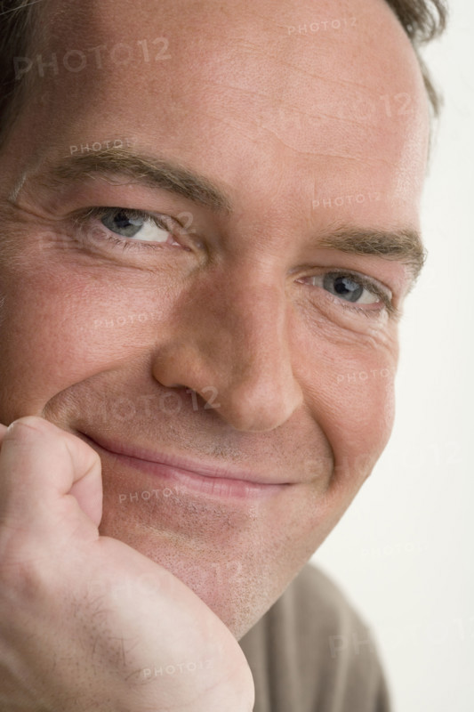 Closeup of a cheerful man.