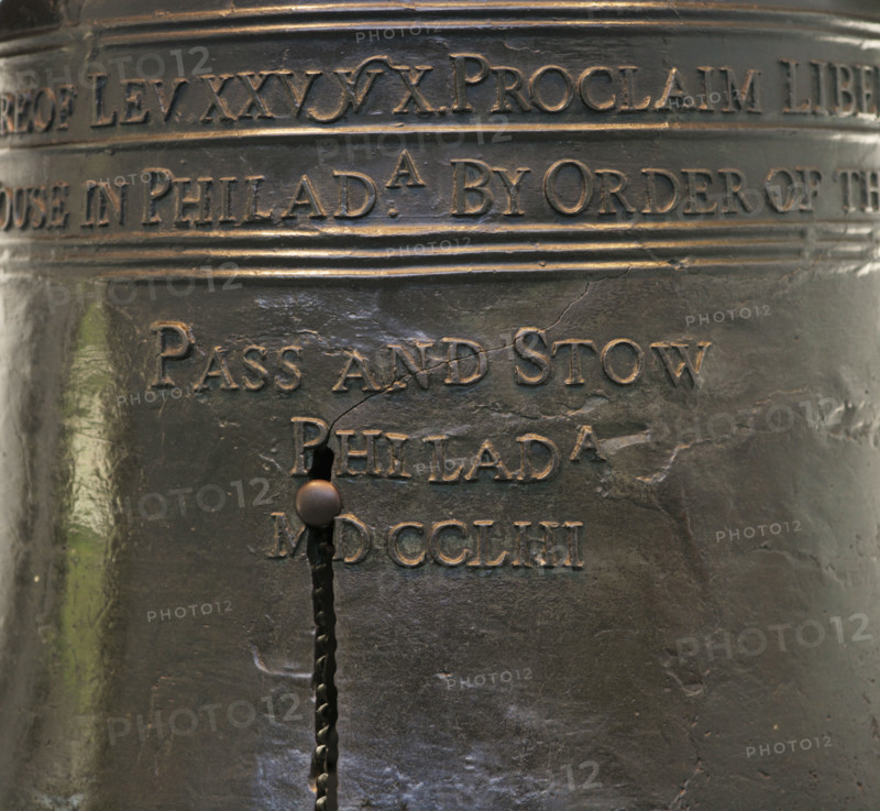 Close up of the Liberty Bell.