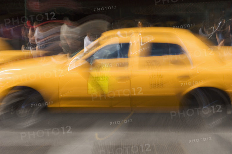 Taxi cab on street in New York NY.