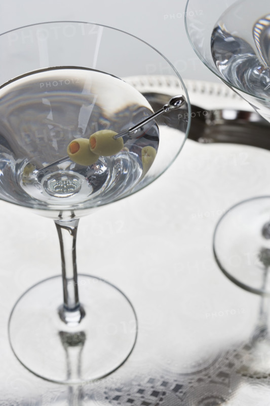 Closeup of a martini cocktail.