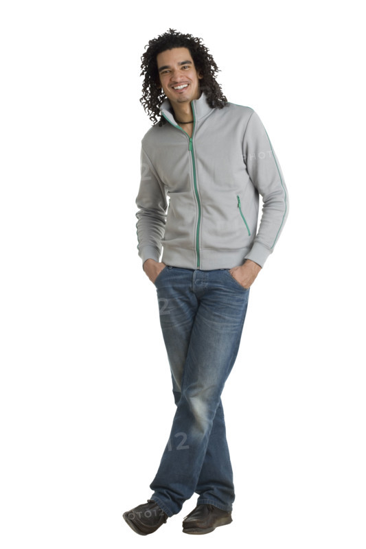 Studio shot of man smiling.