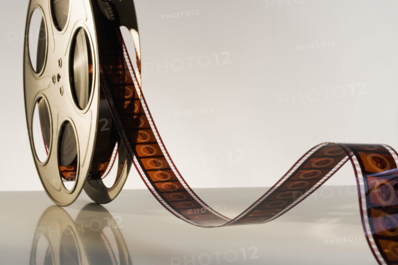 Close up of reel of movie film.