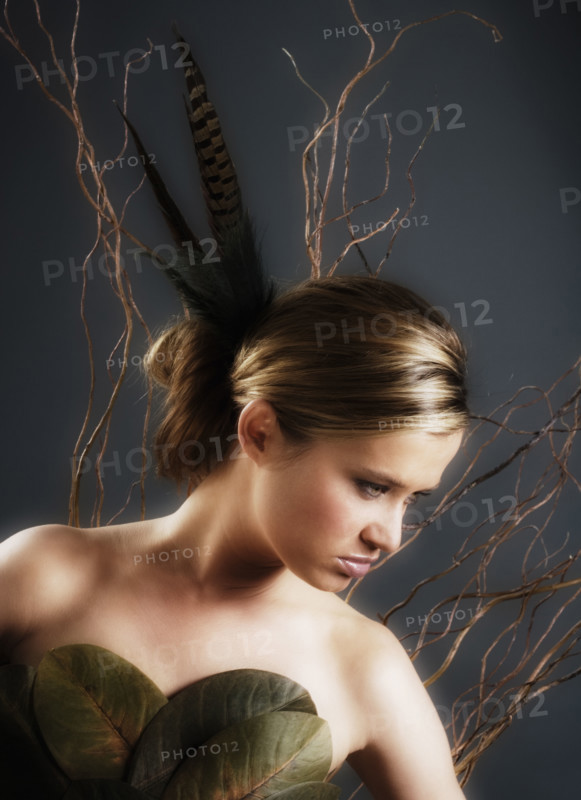 Young woman with long flowing hair.