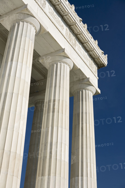 Doric columns of the Lincoln Memorial Washington DC USA.