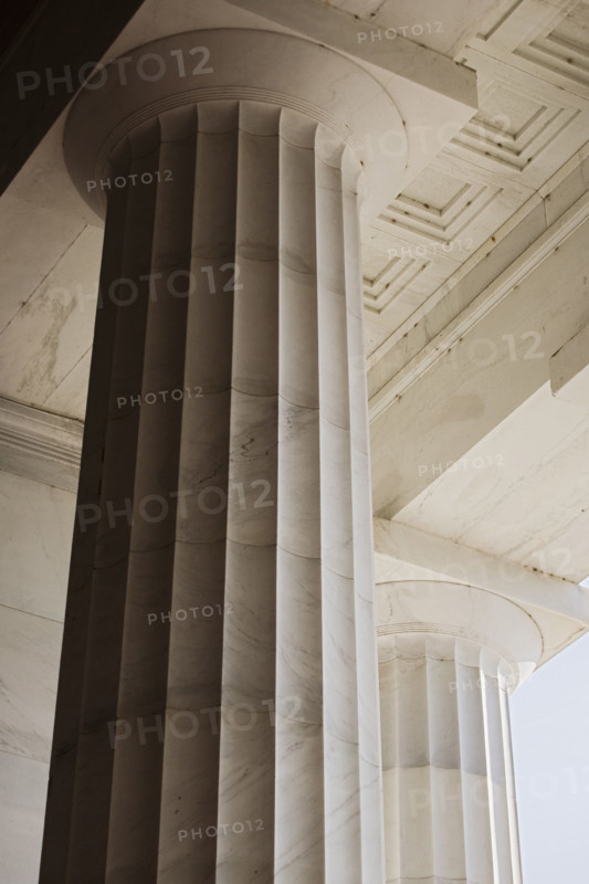 Doric columns at the Lincoln Memorial Washington DC USA.