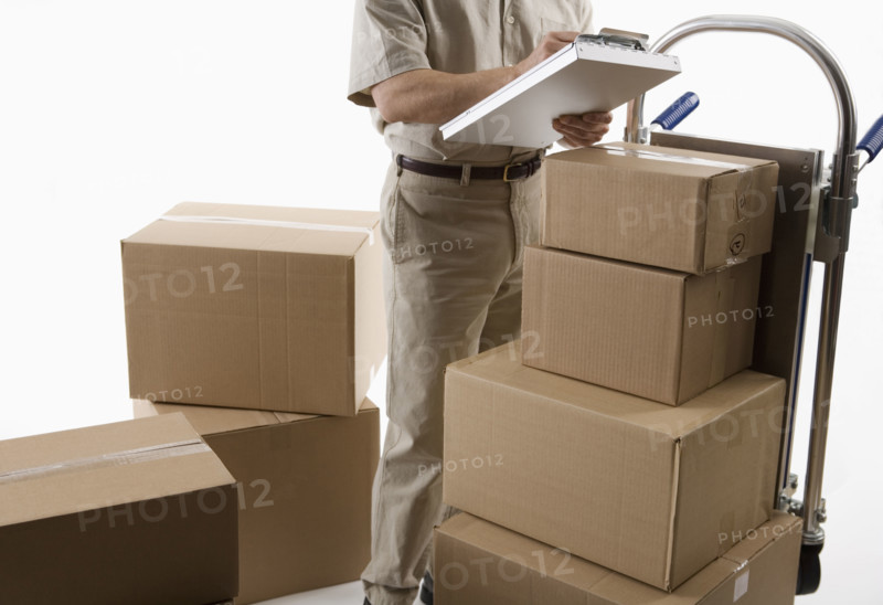 Delivery man with packages.
