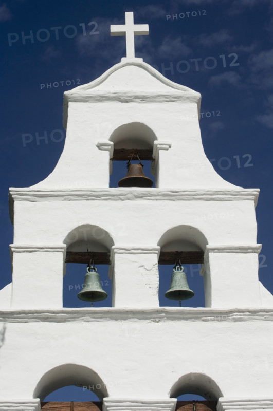 Church bells, Mission San Diego de Alcala, San Diego, California, United States.